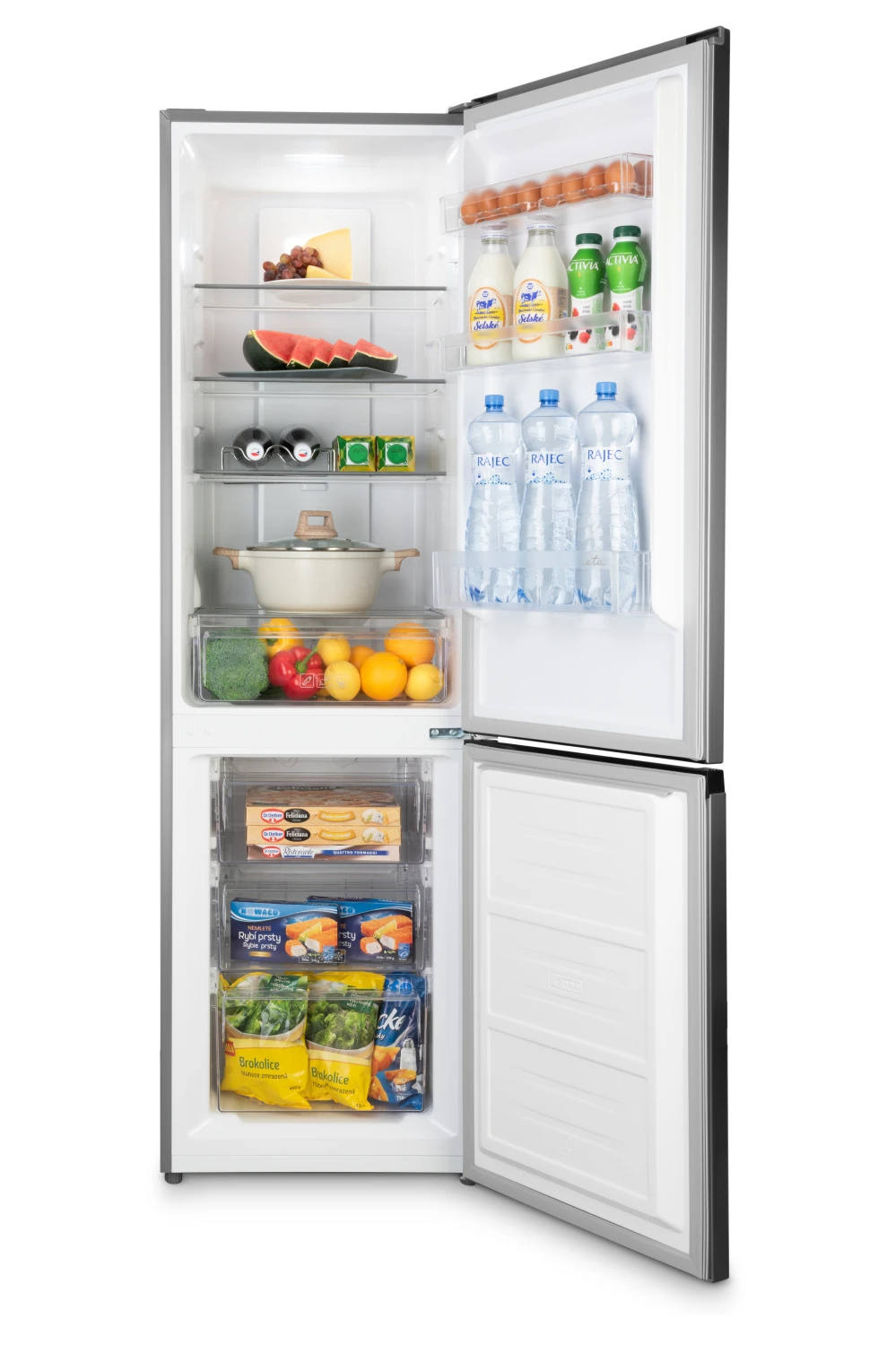 Šaldytuvas su šaldikliu apačioje ETA275090010E No Frost inox 180 cm aprašymas - Prekės nuotrauka