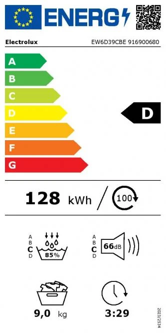 Džiovyklė Electrolux EW6D39CBE