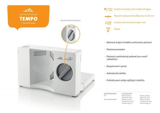 Elektrinė maisto pjaustyklė ETA109490000 TEMPO