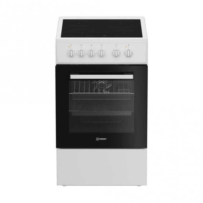 Viryklė INDESIT Cooker | I5V8PMW | Hob type Ceramic | Oven type Electric | Baltas | Plotis 50 cm | Gylis 60 cm | 55 L