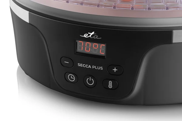ETA Secca Plus 8301 90000 | Galia 380 W | Padėklų skaičius 8 | Integruotas laikmatis | Juodas