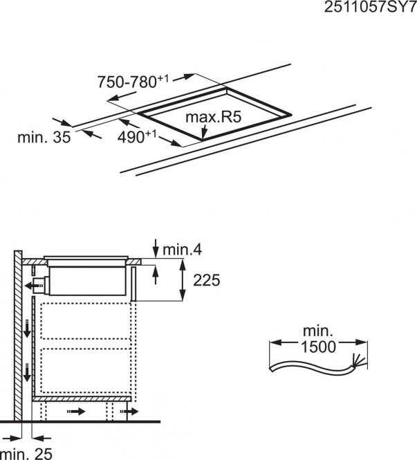Įmontuojama indukcinė kaitlentė su gartraukiu viename Electrolux ECC83443CZ