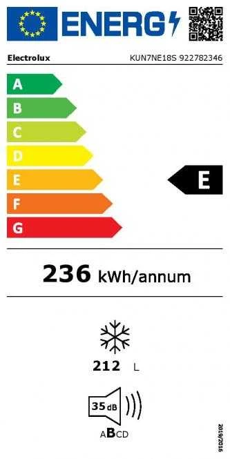 Įmontuojamas šaldiklis "No Frost" Electrolux KUN7NE18S