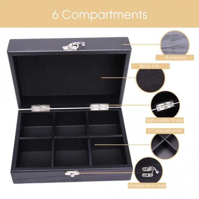 Joefrex Dėžutė arbatai Tea box 6 skyriai