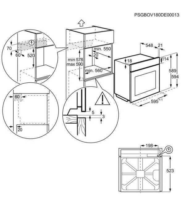 Juodos spalvos orkaitė Electrolux LOF6P37Z