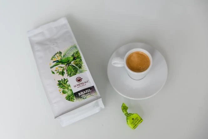 Kavos pupelės SORPRESO BRAZIL Geltonas BOURBON (250g)