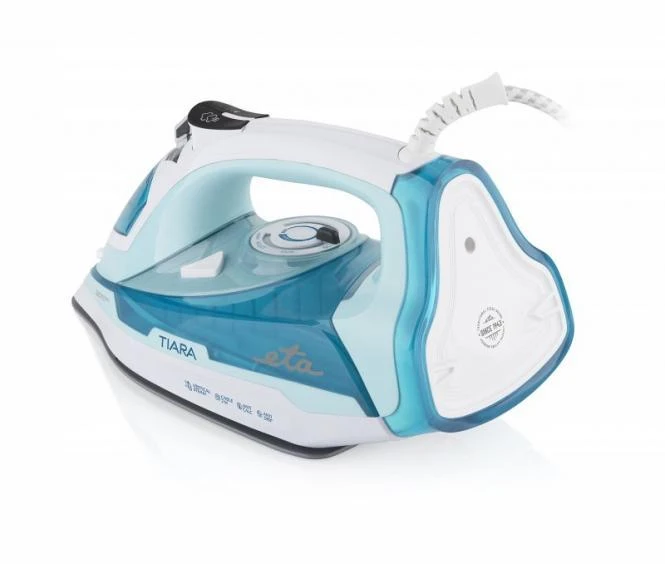 ETA | Tiara II | Garų lygintuvas | 2200 W | Vanduo tank capacity 450 ml | Continuous steam 40 g/min | Steam boost performance 120 g/min | Mėlyna