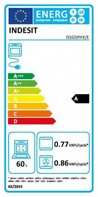 INDESIT viryklė | I5G5PMX | Dujinė kaitlentė | Elektrinė orkaitė | Nerūdijančio plieno | Plotis 50 cm | Grilis | Gylis 60 cm | 60 l