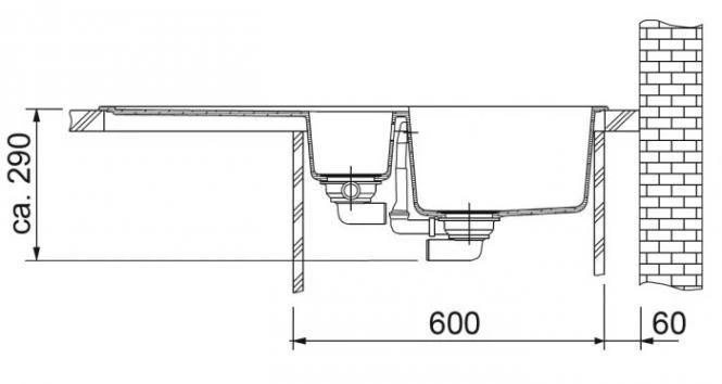 Granitinė plautuvė Franke Basis, BFG 651, Cashmere