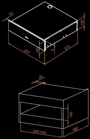 Įmontuojamas vakumatorius Irinox Zero HZ152350002 Juodas stiklas