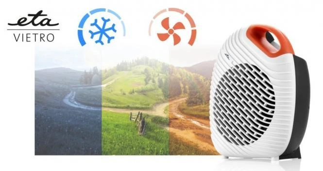 ETA | Šildytuvas | Vietro ETA062290000 | Ventiliatorinis šildytuvas | Galios lygių skaičius: 2 | Baltas | Skersmuo: 20 cm | N/A | 2000 W