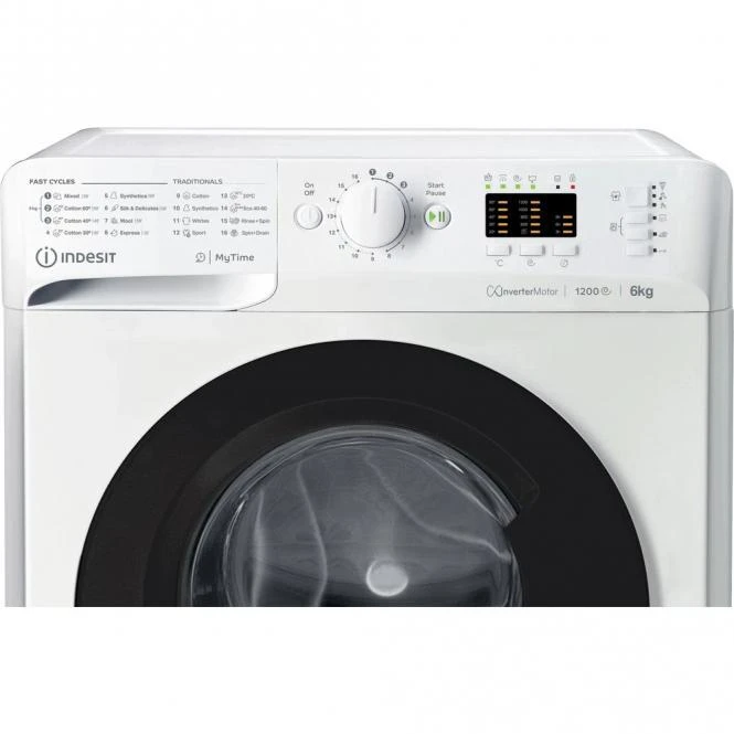 INDESIT | Skalbimo mašina | MTWSA 61294 WK EE | Energy efficiency class C | Front loading | Skalbimo talpa 6kg | 1150 RPM | Gylis 42.5 cm | Plotis 59.5 cm | Ekranas | Big Digit | Baltas