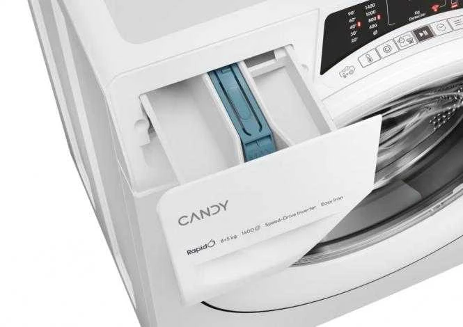 Candy Skalbimo mašina with Dryer | ROW 4854DWMT/1-S | Energy efficiency class A/D | Front loading | Skalbimo talpa 8kg | 1400 RPM | Gylis 53 cm | Plotis 60 cm | Ekranas | TFT | Drying system | Drying capacity 5kg | Steam function | Wi-Fi | Baltas