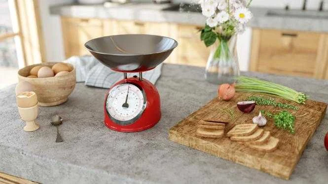 Virtuvinės svarstyklės ETA577790030 Storio, raudonos spalvos