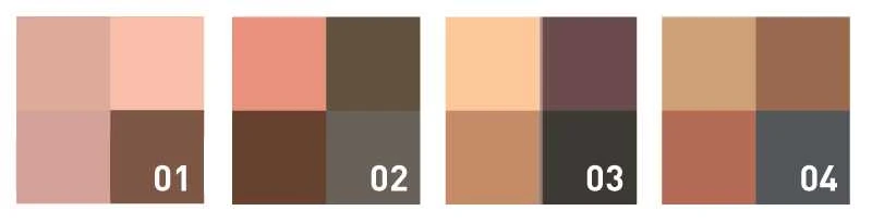 BABOR Akių šešėlių paletė Akių šešėliai Quattro 02 Smokey