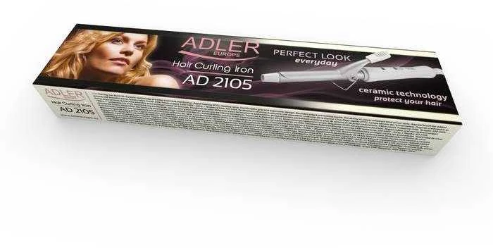 Adler | AD 2105 | Garantija 24 mėn. | Keraminė kaitinimo sistema | Vamzdelio skersmuo 19 mm | Kaitinimo lygių skaičius 1 | 25 W | Baltas