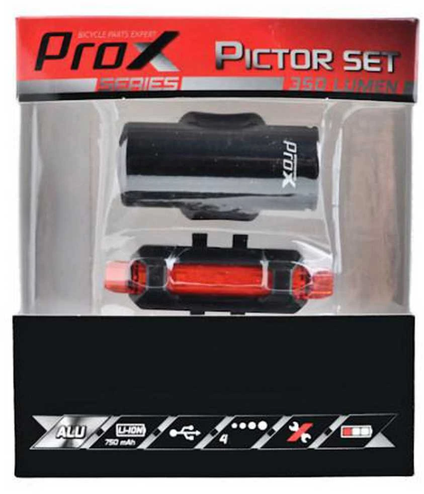 Apšvietimo komplektas ProX Pictor CREE 350Lm + 10Lm USB juodas