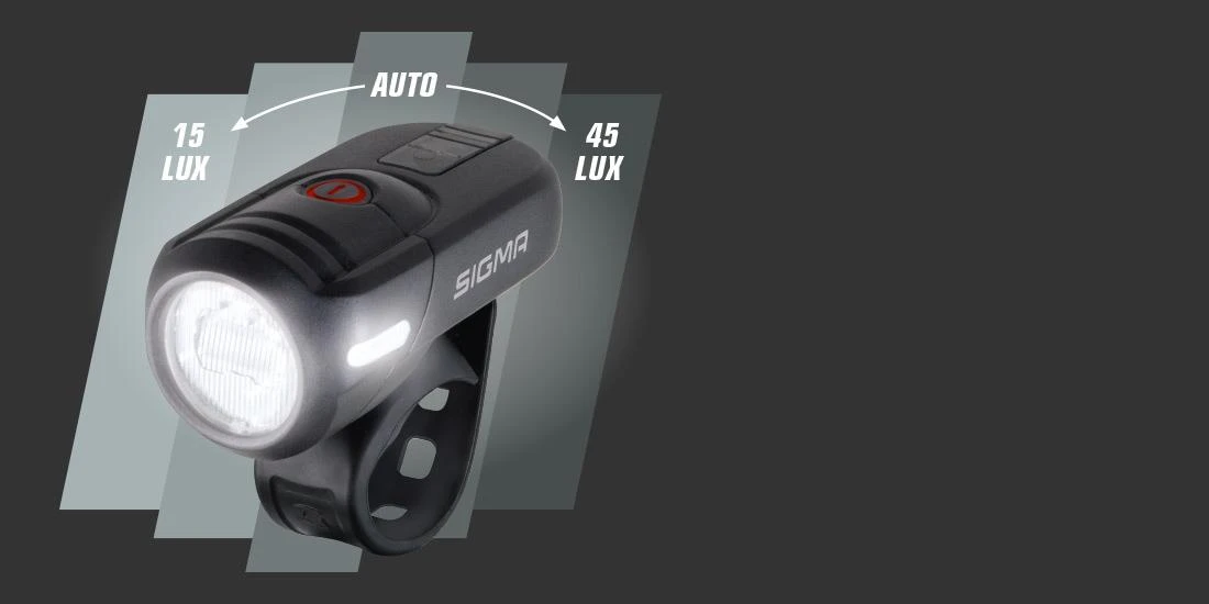 SIGMA AURA 45 USB priekinis žibintas + NUGGET II galinis žibintas