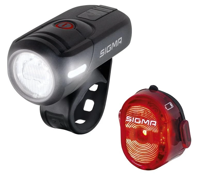 SIGMA AURA 45 USB priekinis žibintas + NUGGET II galinis žibintas