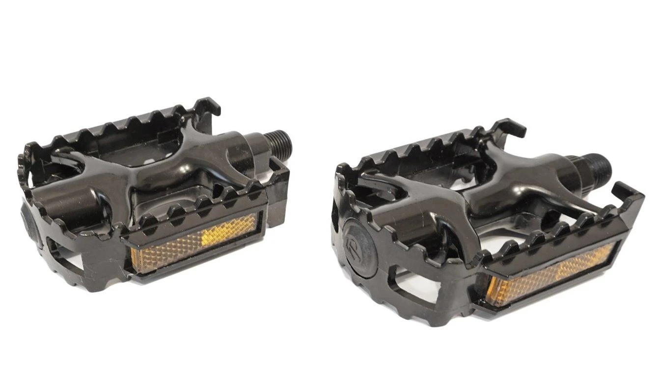 Azimut Acs Pedalai Azimut MTB juodas Alu 9/16" su guoliais ir atšvaitais (1003)