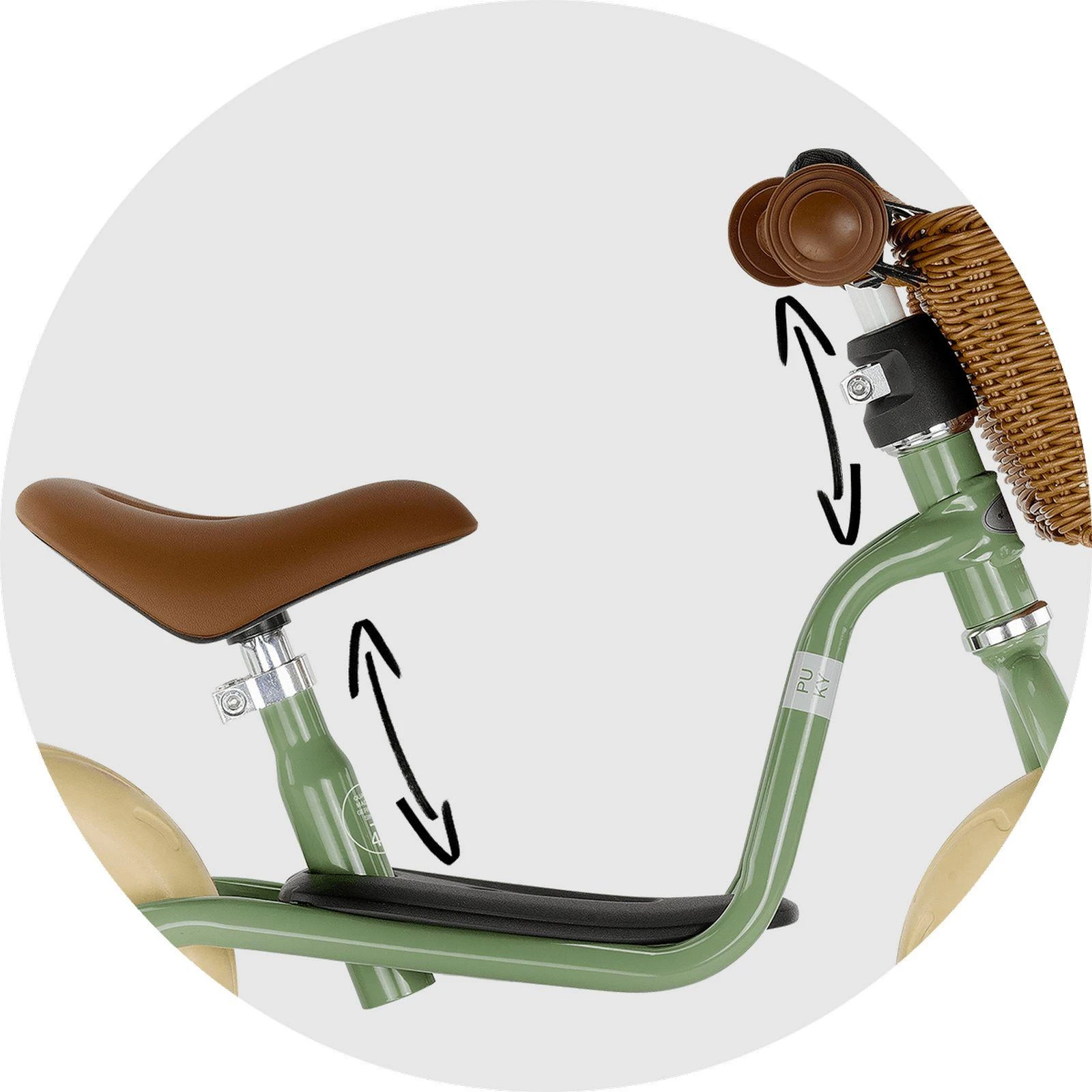 Balansinis dviratukas PUKY LR M Classic retro-žalias