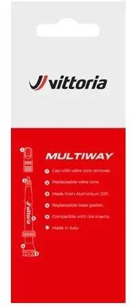 Bekamerinis ventilis Vittoria Multiway alloy juodas 40mm 2vnt.