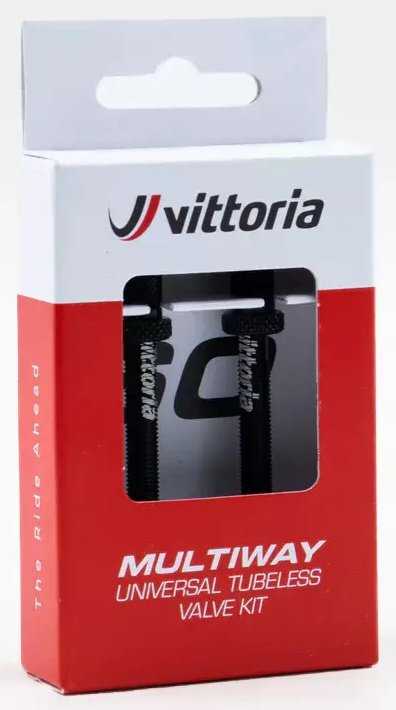 Bekamerinis ventilis Vittoria Multiway alloy juodas 80mm 2vnt.