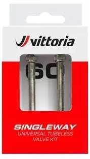 Bekamerinis ventilis Vittoria Singleway brass juodas 60mm 2vnt.