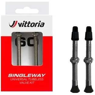 Bekamerinis ventilis Vittoria Singleway brass juodas 40mm 2vnt.