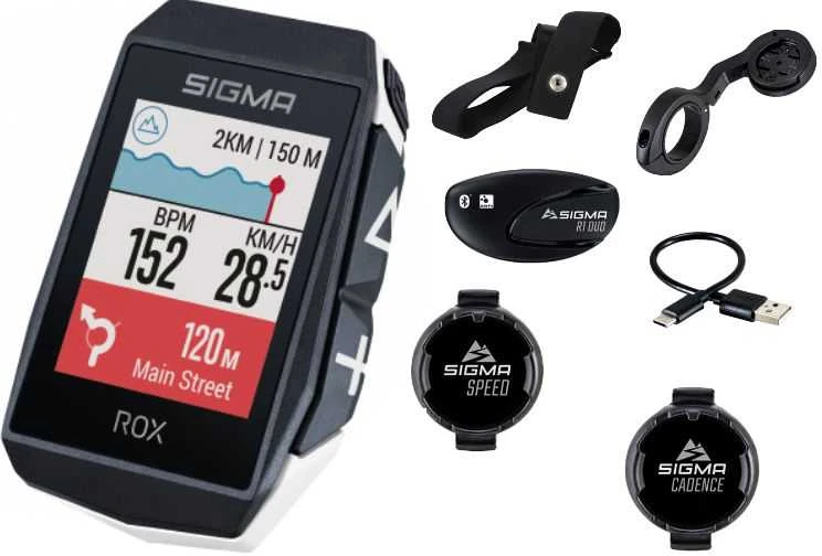 Dviračio kompiuteris SIGMA ROX 11.1 Evo GPS Baltas Sensor Set
