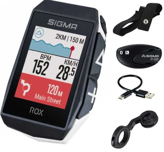 Dviračio kompiuteris SIGMA ROX 11.1 Evo GPS Baltas HR Set