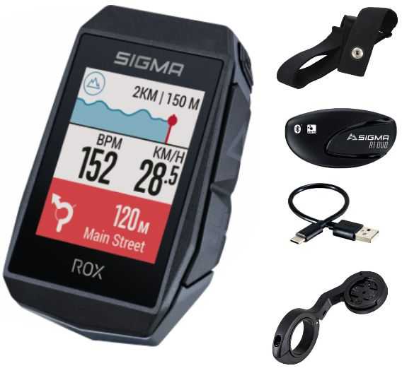 Dviračio kompiuteris SIGMA ROX 11.1 Evo GPS Juodas HR Set