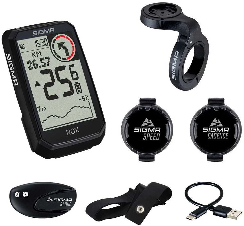 Dviračio kompiuteris SIGMA ROX 4.0 Endurance GPS Juodas Sensor Set