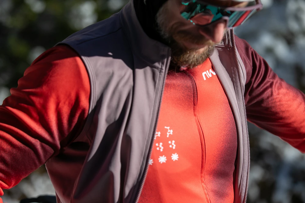 Dviratininko marškinėliai Northwave Blade L/S lava red-bordeaux-L