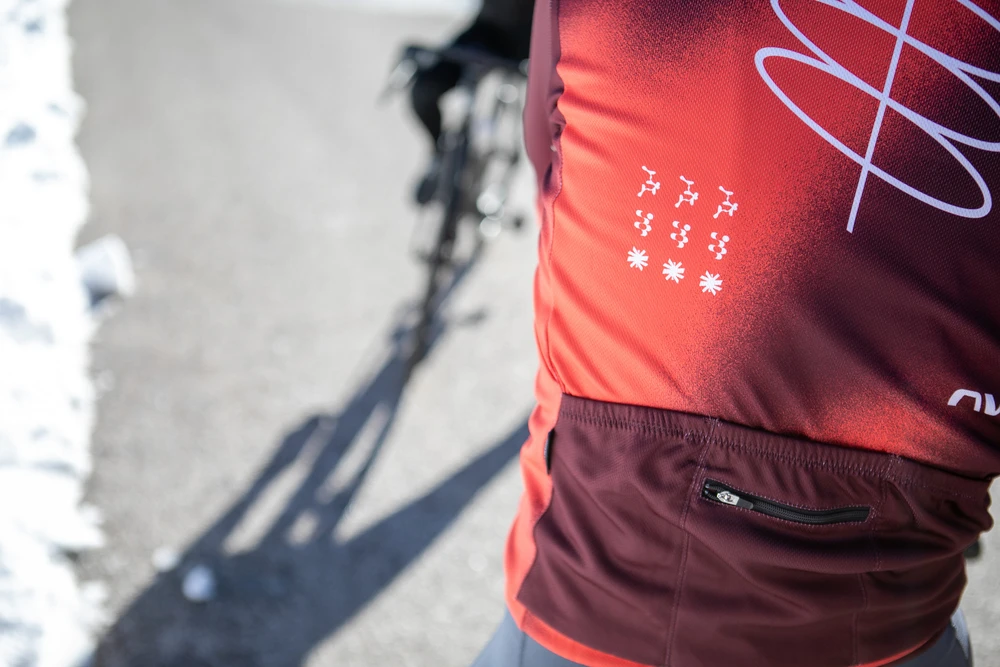 Dviratininko marškinėliai Northwave Blade L/S lava red-bordeaux-L