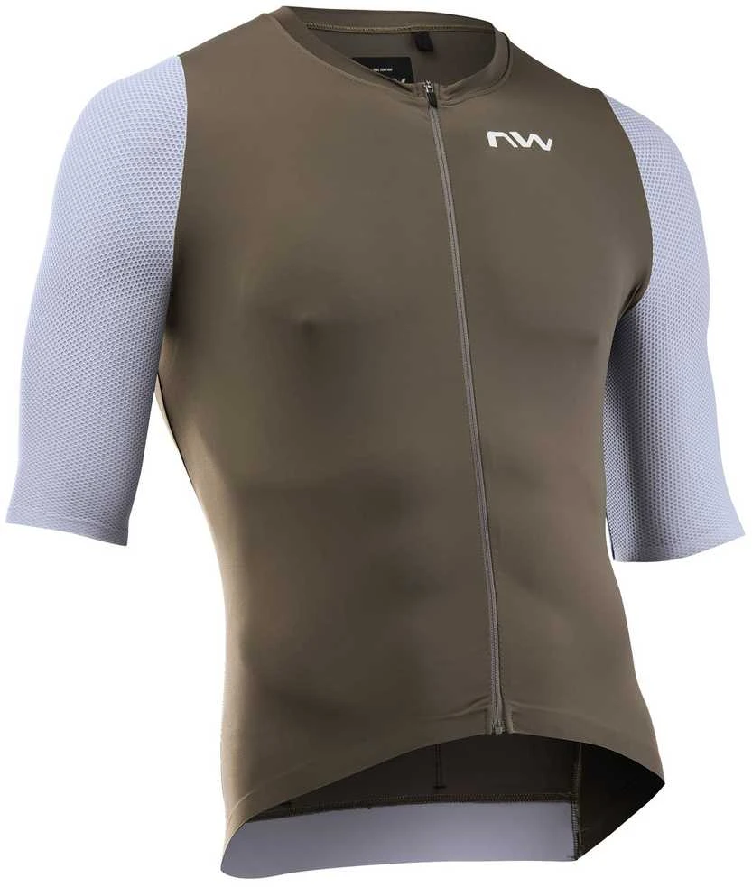 Dviratininko marškinėliai Northwave Extreme EVO S/S sand-ice pilkas-L