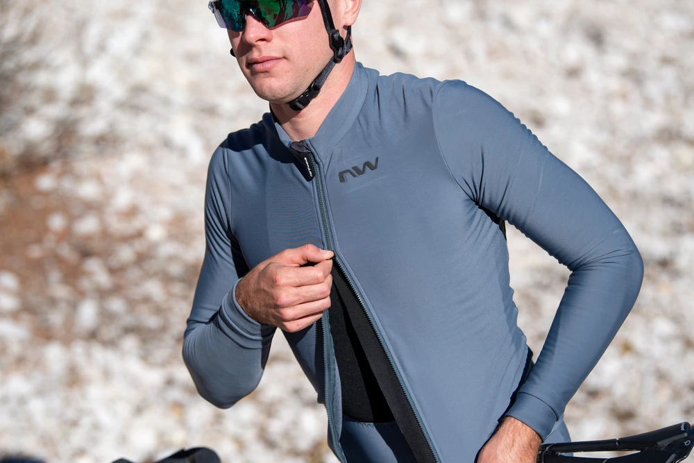 Dviratininko marškinėliai Northwave Extreme Thermal L/S shark pilkas-M