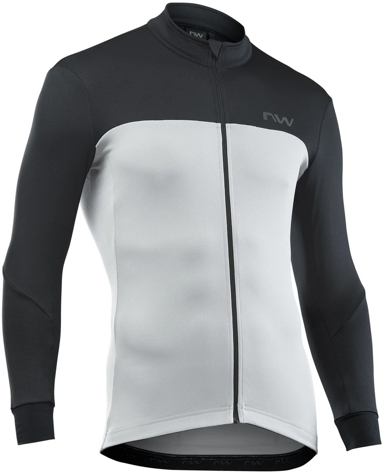 Dviratininko marškinėliai Northwave Force 2 Full Zip L/S light pilkas-juodas-L