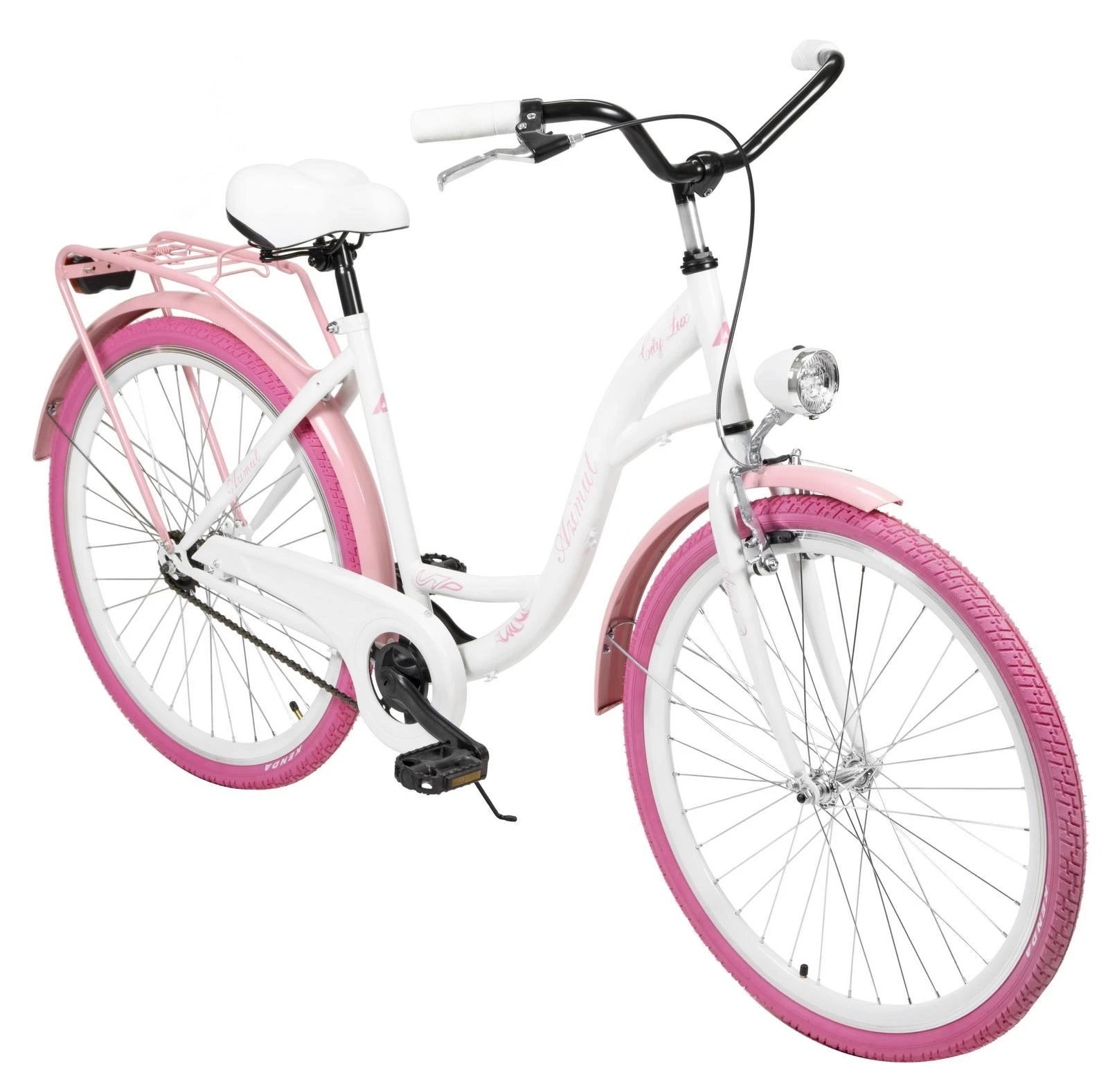 Dviratis AZIMUT City Lux 26" 2025 baltas-pink