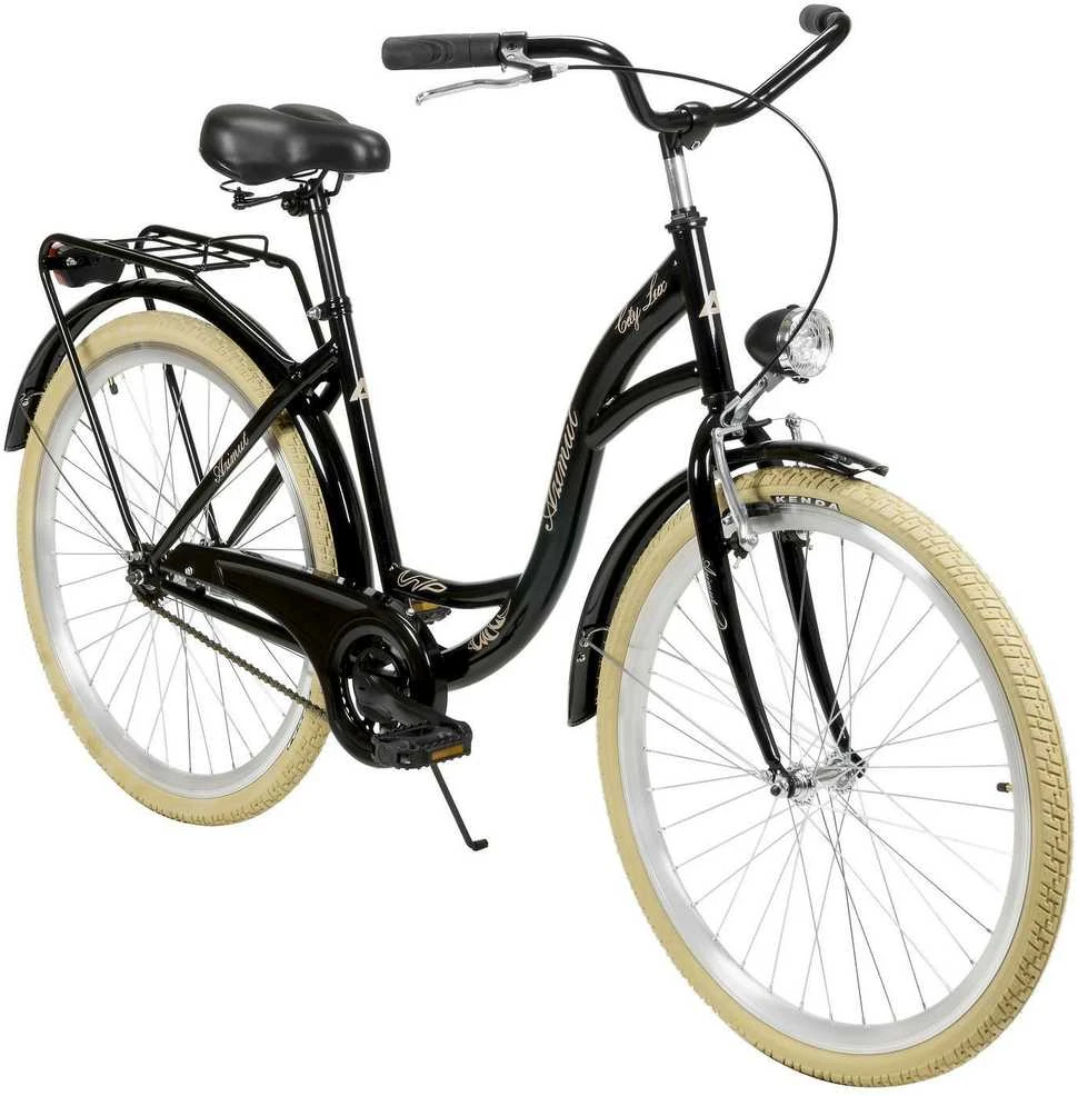 Dviratis AZIMUT City Lux 26" 2025 juodas-cream