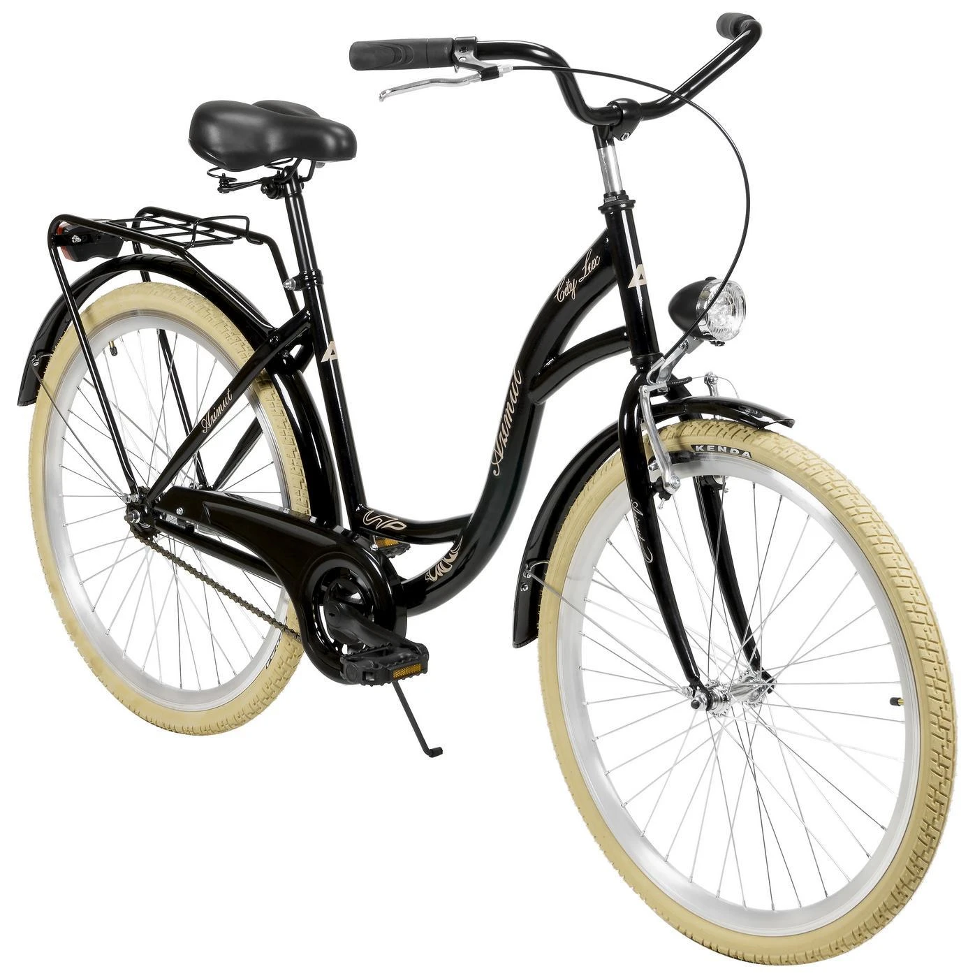 Dviratis AZIMUT City Lux 26" 2025 juodas-cream