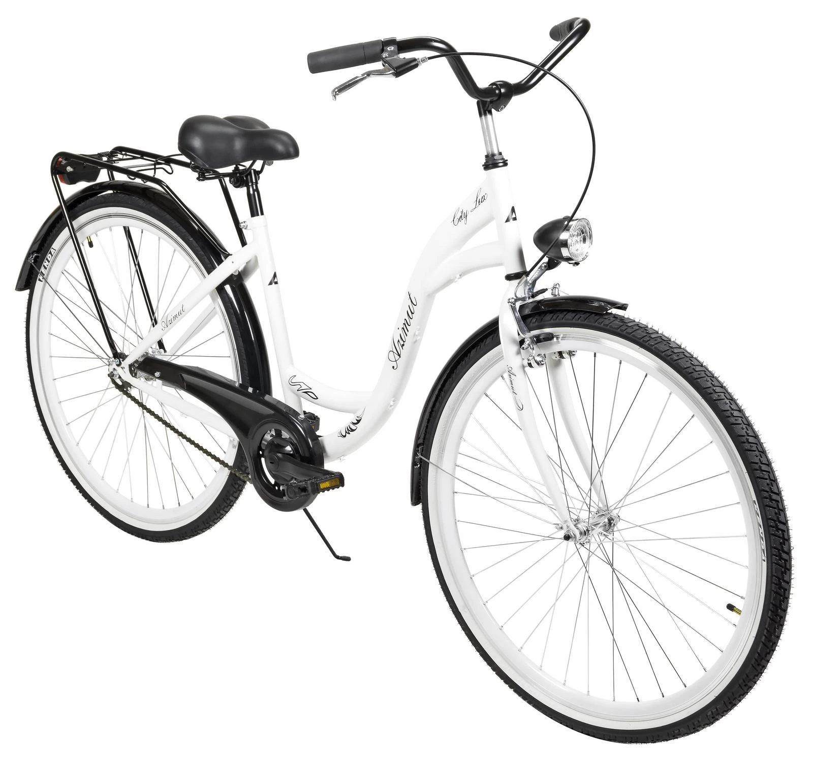 Dviratis AZIMUT City Lux 28" 2025 baltas-juodas