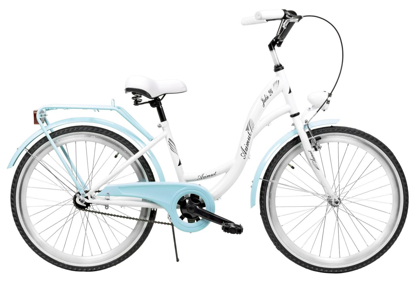 Dviratis AZIMUT Julie 24" 2025 baltas-turquoise