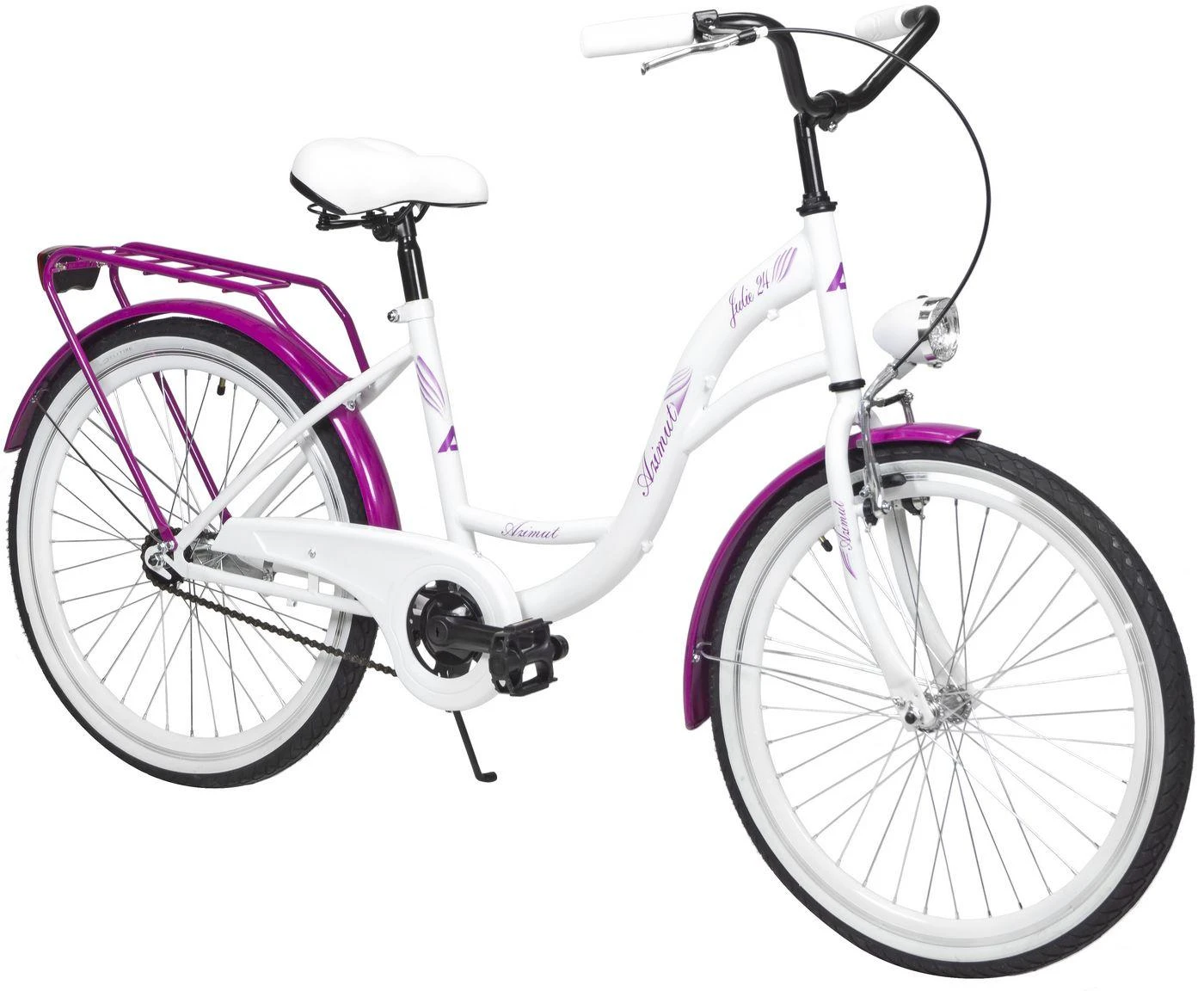 Dviratis AZIMUT Julie 24" 2025 baltas-violet