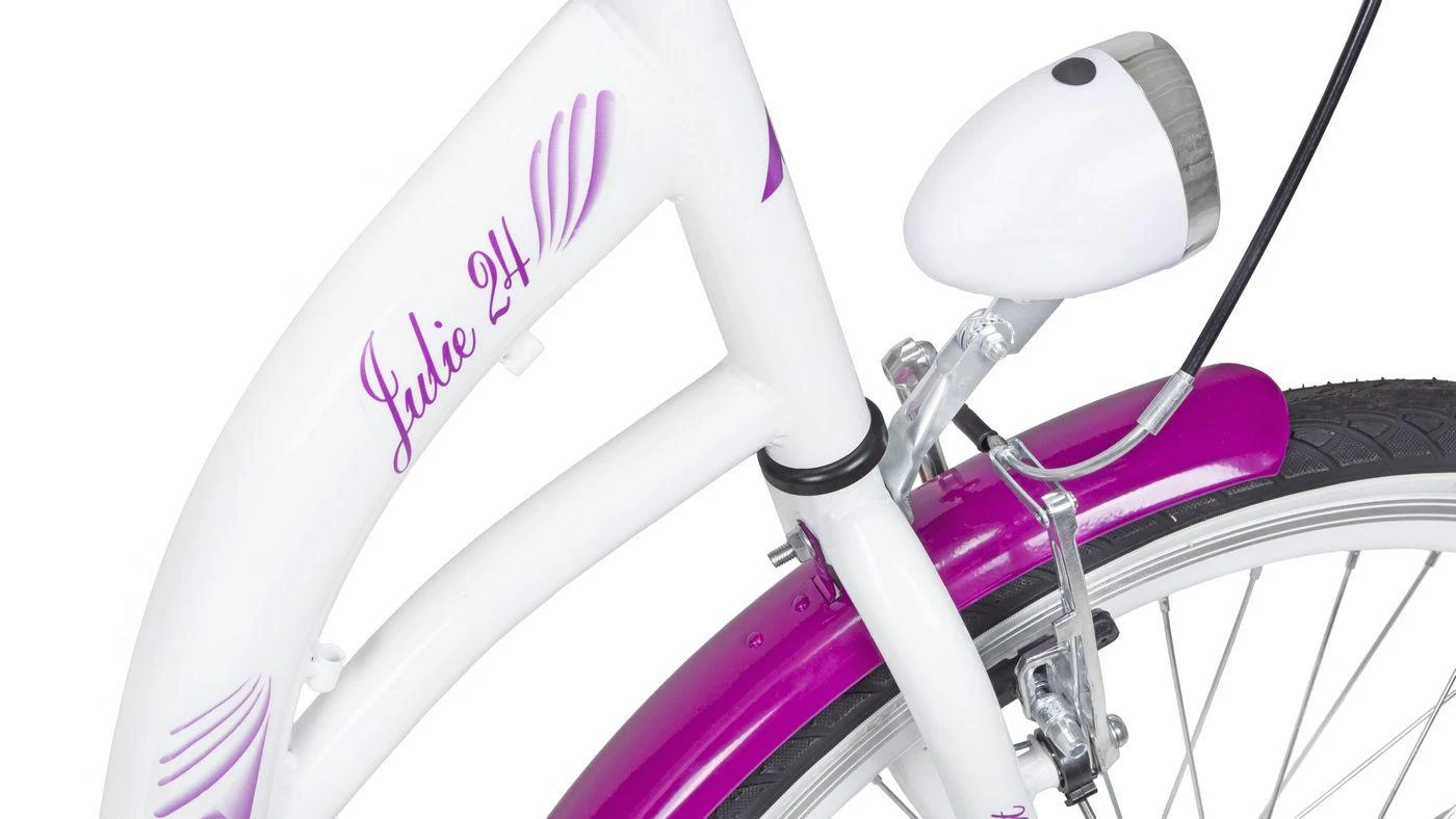 Dviratis AZIMUT Julie 24" 2025 baltas-violet
