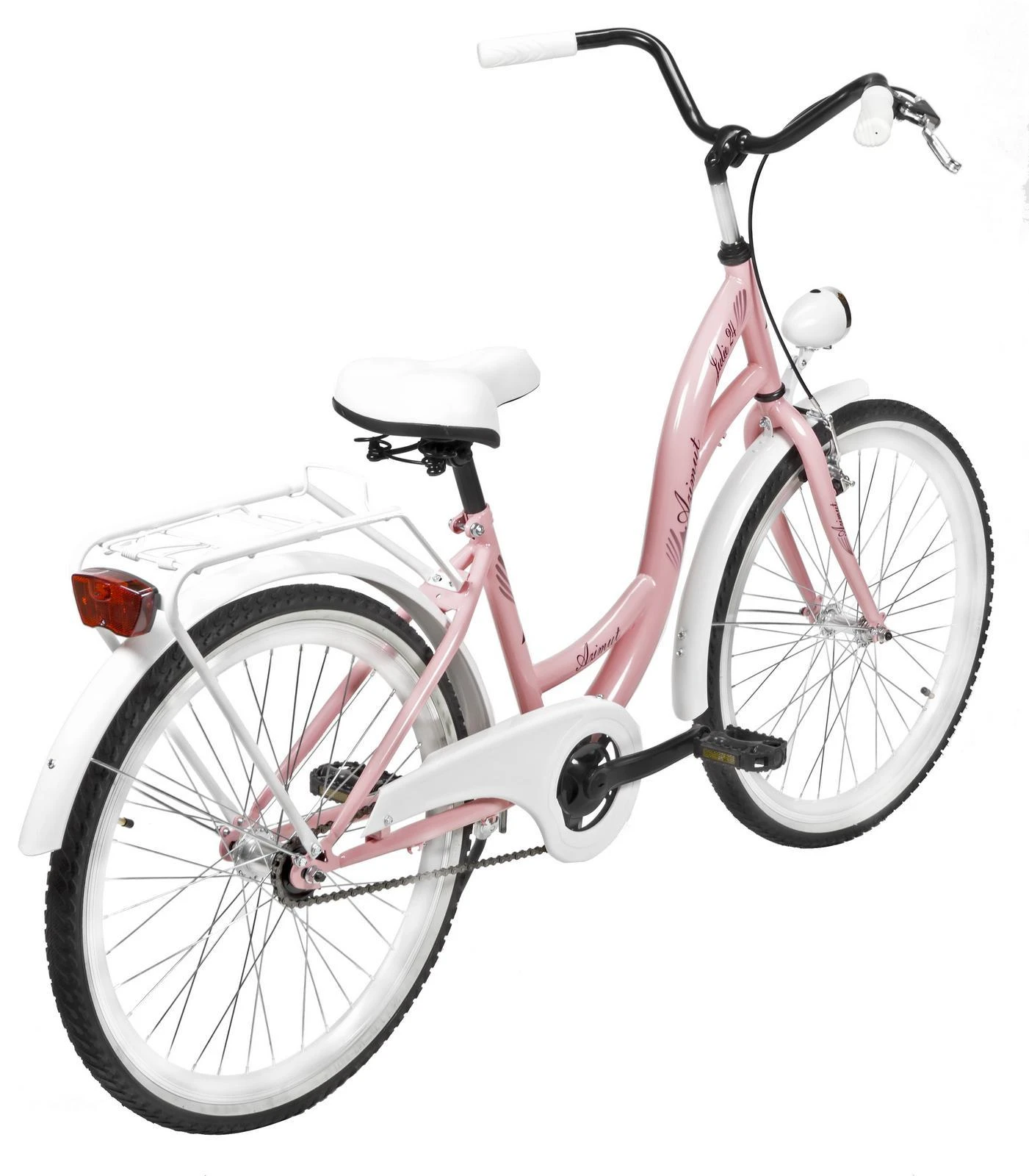Dviratis AZIMUT Julie 24" 2025 pink-baltas