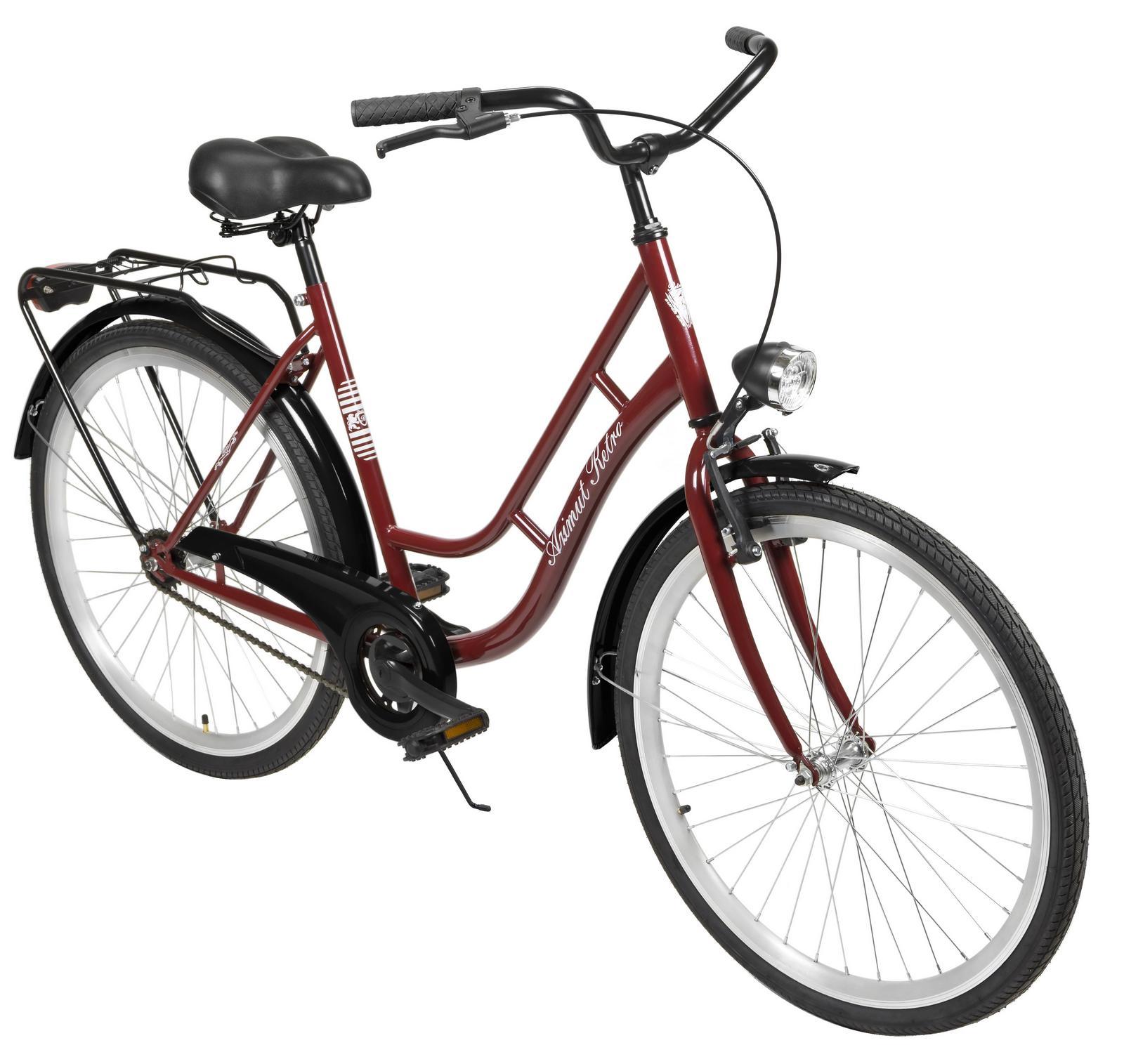 Dviratis AZIMUT Retro 26" 2025 bordo