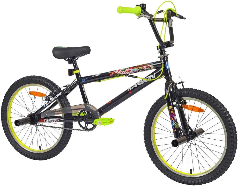 Dviratis Karbon BMX 20 juodas-lime