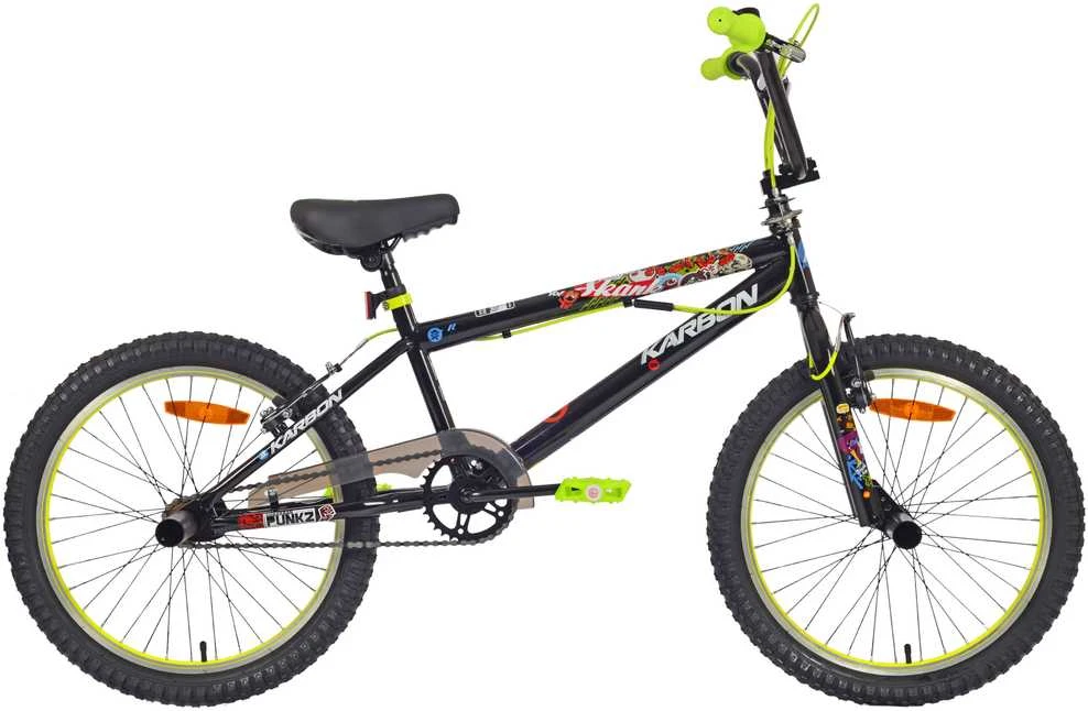 Dviratis Karbon BMX 20 juodas-lime