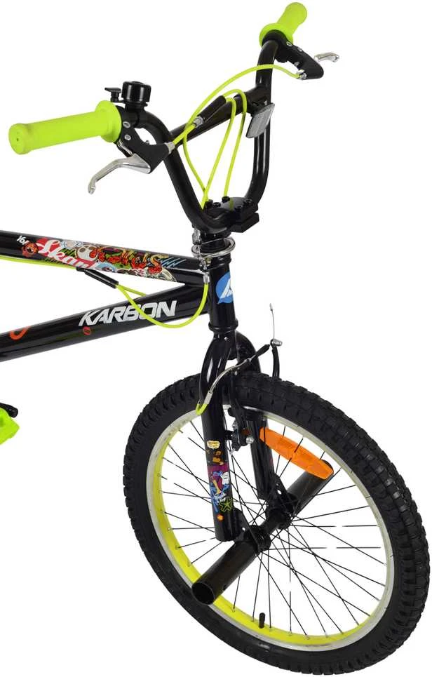 Dviratis Karbon BMX 20 juodas-lime